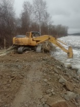 Завершены работы по берегоукреплению на острове Пихтовый в с.Майма