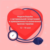 Неделя борьбы с артериальной гипертонией и приверженности назначенной врачом терапии (в честь Всемирного дня борьбы с артериальной гипертонией 17 мая)